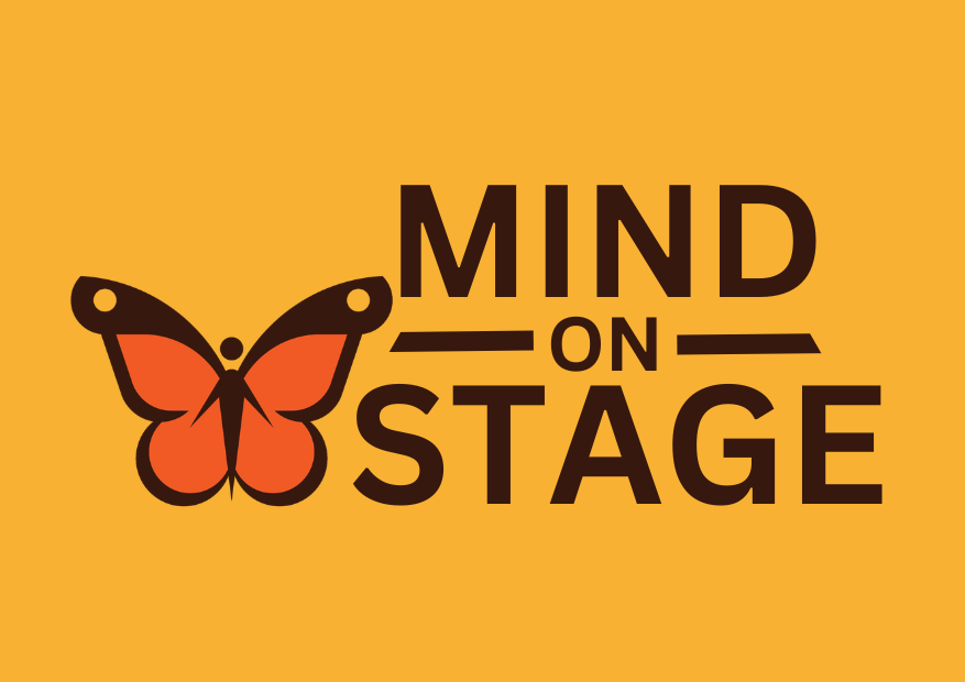 Mind on stage butterfly logo.